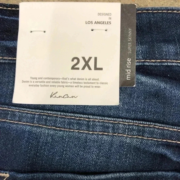 NWT KanCan Mendy Mid Rise Super Skinny Jeans Women’s Size‎ 2XL Stretch - Picture 5 of 8
